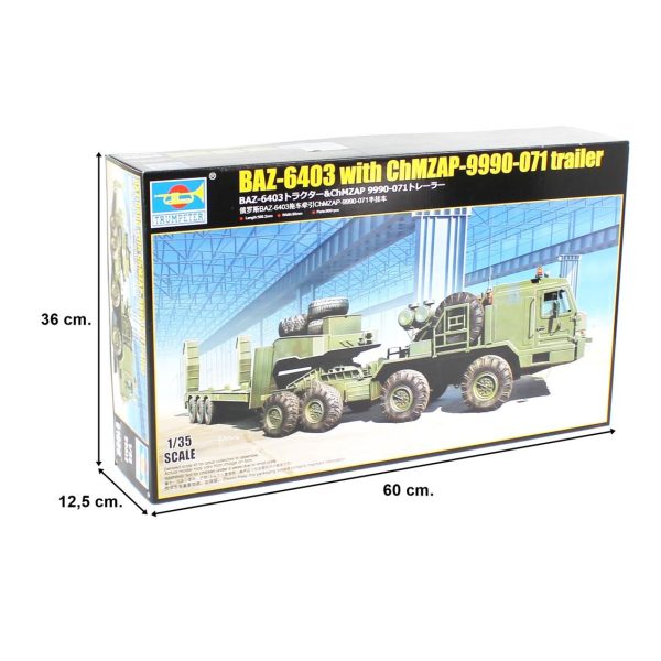 1/35 BAZ-6403 Çekici ve ChMZAP-9990-071 Dorse Maketi, Trumpeter 01086 - Görsel 5