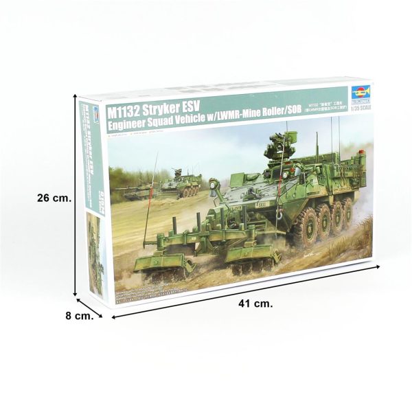1/35 M1132 Stryker Mühendis Ekibi Aracı ve LWMR-Mayın Temizleme Aparatı Maketi, Trumpeter 01574 - Görsel 5