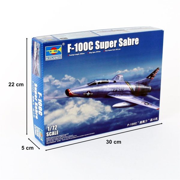 1/72 F-100C Super Sabre Savaş Uçağı Maketi, Trumpeter 01648 - Görsel 5