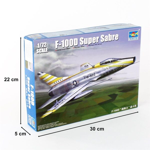 1/72 F-100D Super Sabre Savaş Uçağı Maketi, Trumpeter 01649 - Görsel 5