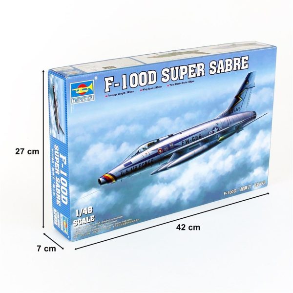 1/48 F-100D Super Sabre Savaş Uçağı Maketi, Trumpeter 02839 - Görsel 3