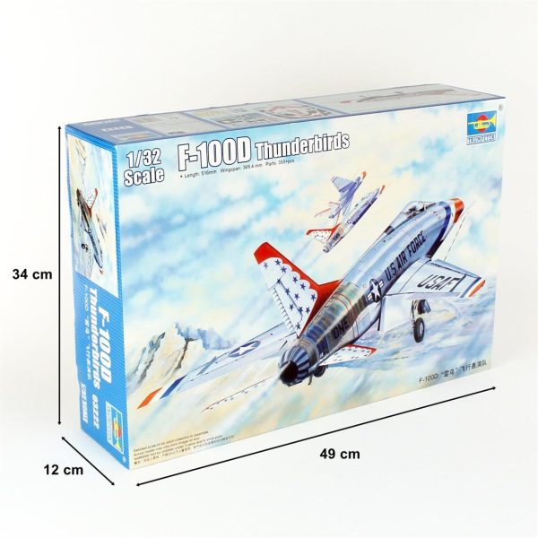 1/32 F-100D in Thunderbirds livery Savaş Uçağı Maketi, Trumpeter 03222 - Görsel 5