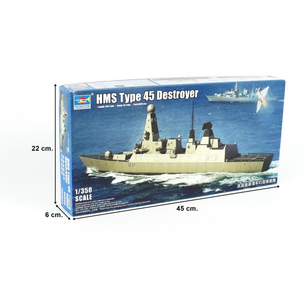 1/350 HMS Tip 45 Destroyer Maketi, Trumpeter 04550 - Görsel 5