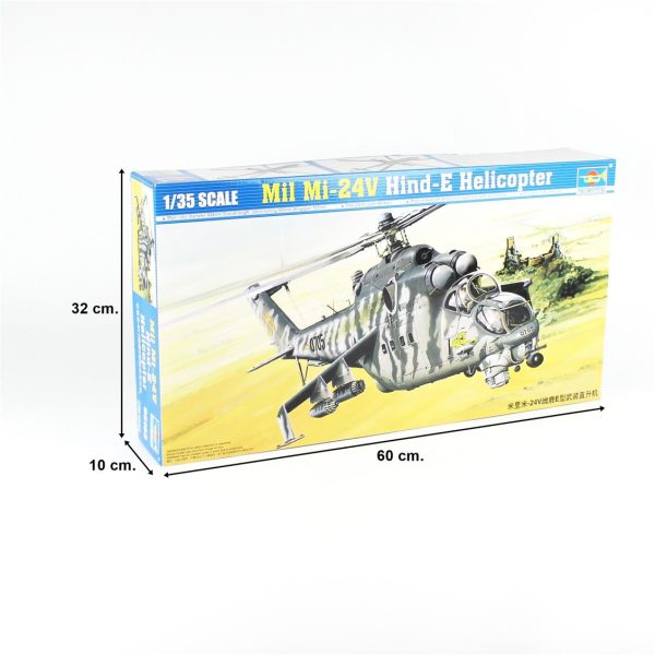 1/35 Mil Mi-24V Hind-E Helikopter Maketi, Trumpeter 05103 - Görsel 5