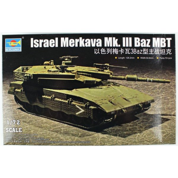 1/72 lsrail Merkava Mk. lll Baz Ana Muharbe Tank Maketi, Trumpeter 07104