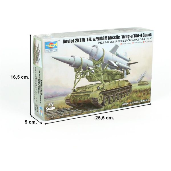 1/72 Sovyet 2K11A Tankı ve 9M8M Krug-a (SA-4 Ganef) Füze Sistemi Maketi, Trumpeter 07178 - Görsel 5