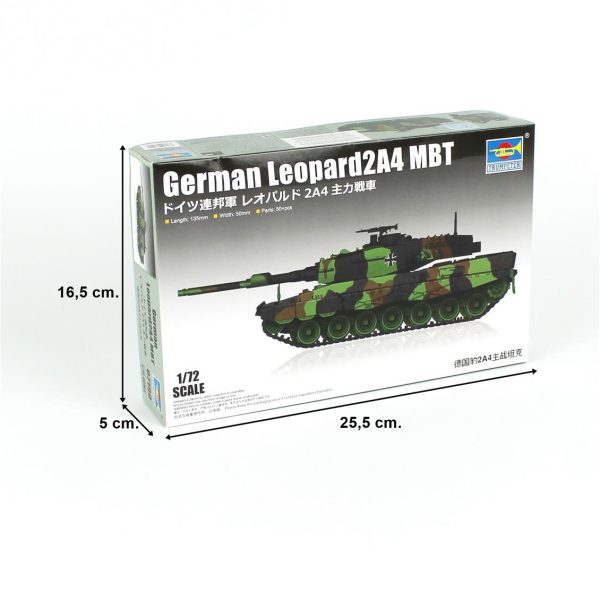 1/72 Alman Leopard 2A4 Ana Muharebe Tank Maketi, Trumpeter 07190 - Görsel 4