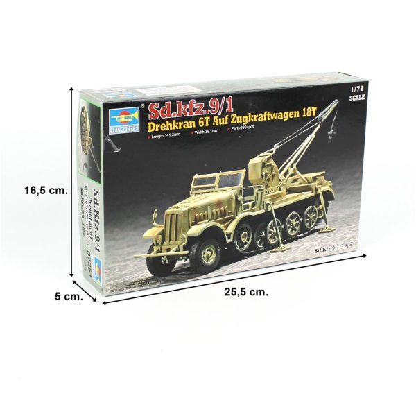 1/72 Yarı Paletli Döner Vinç 6t 18t (Sd.kfz.9/1) Maketi, Trumpeter 07251 - Görsel 5