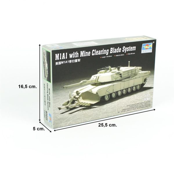 1/72 M1A1 Mayın Temizleme Aparatlı Tank Maketi, Trumpeter 07277 - Görsel 5