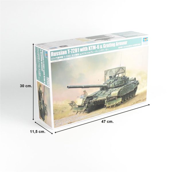 1/35 Rus T-72B1 Ana Muharebe Tankı ve KTM-6 Izgara Zırhlı Maketi, Trumpeter 09609 - Görsel 5