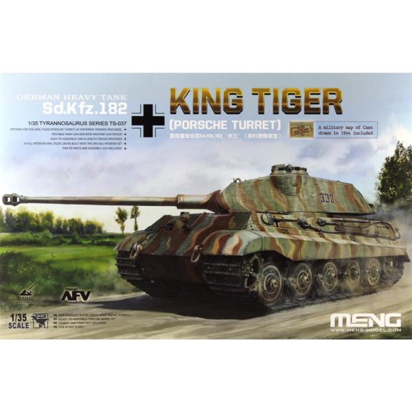 1/35 Alman Sd.Kfz.182 King Tiger (Porsche Turret) Ağır Tank Maketi, Meng TS037