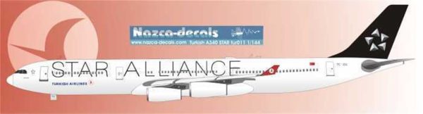 1/144 Turkish Airlines A340-300 Starallianc, Nazca Decals Tur011