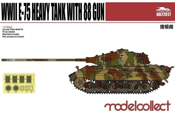 1/72 Germany WWII E-75 Heavy Tank with 88, Model Collect 72017