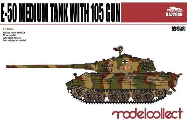 1/72 Germany WWII E-50 Medium Tank with 10, Model Collect 72040