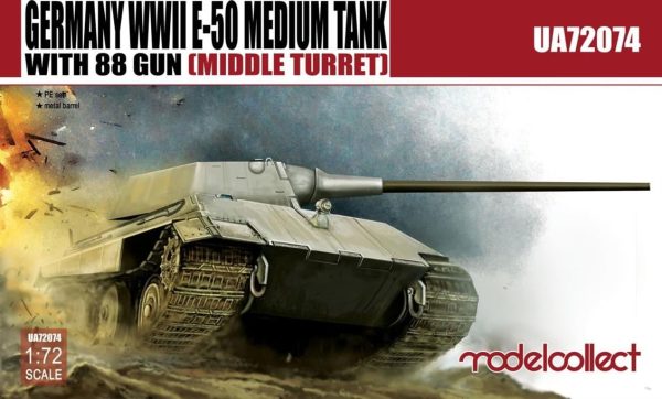 1/72 Germany WWII E-50 Medium Tank with 88, Model Collect 72074