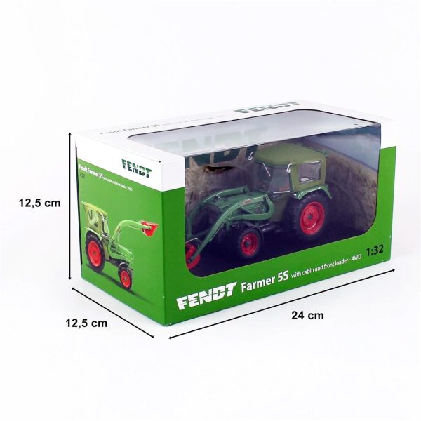 1/32 Fendt Farmer 5S 4WD Kabinli ve Önden Kepçeli Traktör Diecast, Universal Hobbies UH5310 - Görsel 4