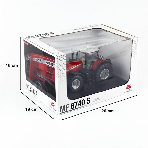 1/32 Massey Ferguson 8740S 2019 Kabinli Traktör Diecast, Universal Hobbies UH6216 - Görsel 4