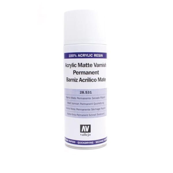 400 ml. Mat Vernik Sprey Maket Boyası, Vallejo 28531