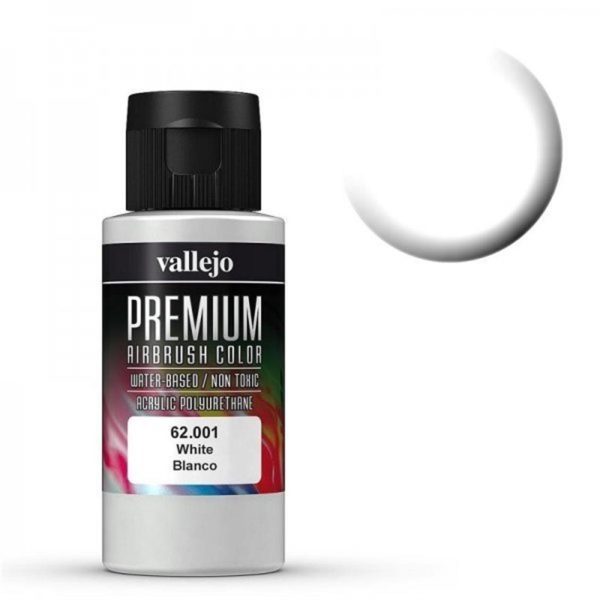60 ml. White Opaque Premium RC Color Serisi Maket Boyası, Vallejo 62001