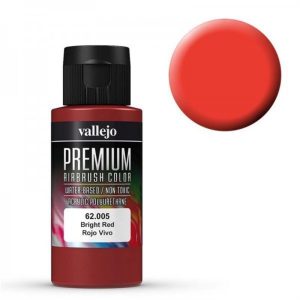 60 ml. Bright Red Opaque Premium RC Color Serisi Maket Boyası, Vallejo 62005