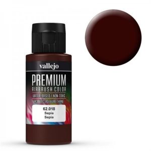60 ml. Sepia Opaque Premium RC Color Serisi Maket Boyası, Vallejo 62018