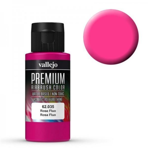 60 ml. Rose Fluorescent Premium RC Color Serisi Maket Boyası, Vallejo 62035