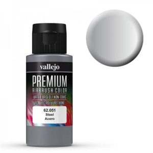 60 ml. Steel Pearl&Metaliks Premium RC Color Serisi Maket Boyası, Vallejo 62051