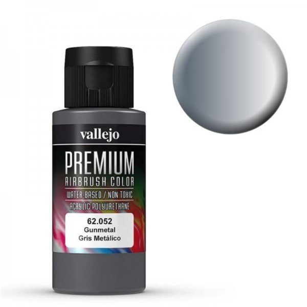 60 ml. Gunmetal Pearl&Metaliks Premium RC Color Serisi Maket Boyası, Vallejo 62052