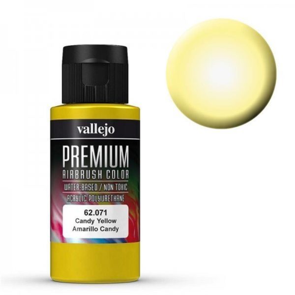 60 ml. Candy Yellow Premium RC Color Serisi Maket Boyası, Vallejo 62071