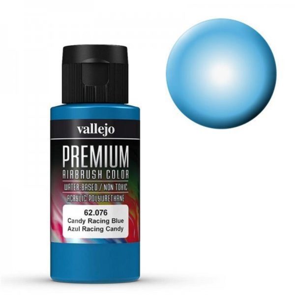 60 ml. Candy Racing Blue Premium RC Color Serisi Maket Boyası, Vallejo 62076