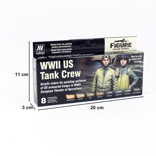 8x17 ml. WWII US Tank Crew by Jaume Ortiz Model Color Serisi Maket Boyası Seti, Vallejo 70186 - Görsel 2