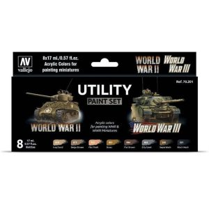 8x17 ml. Utility Paint Set Model Color Serisi Maket Boyası Seti, Vallejo 70201