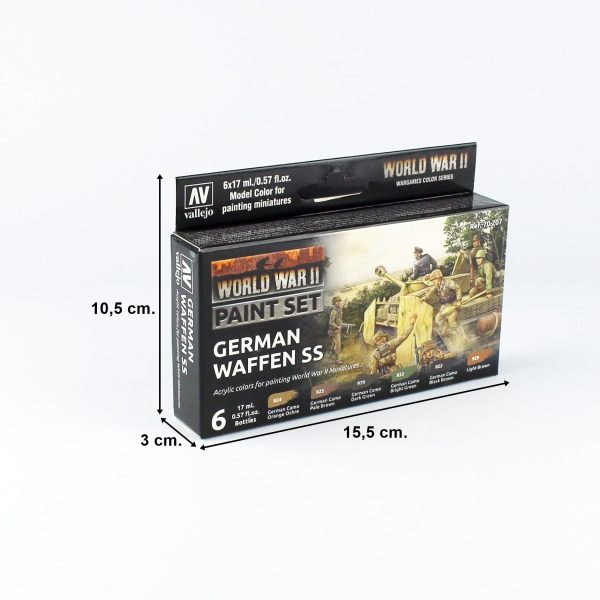 6x17 ml. German Waffen SS Model Color Serisi Maket Boyası Seti, Vallejo 70207 - Görsel 3