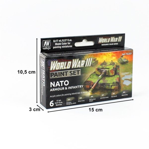 6x17 ml. NATO Armour & Infantry Model Color Serisi Maket Boyası Seti, Vallejo 70223 - Görsel 2