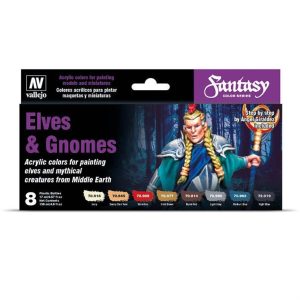 8x17 ml. Elves & Gnomes by Angel Giraldez Model Color Serisi Maket Boyası Seti, Vallejo 70242