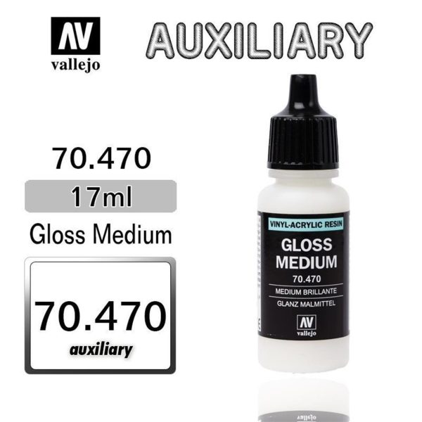 17 ml. Gloss Medium (Parlaklaştırıcı) Maket Boyası, Vallejo 70470