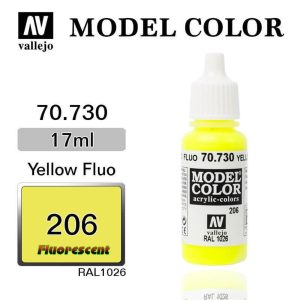 17 ml. (206) Yellow Fluorescent Model Color Serisi Maket Boyası, Vallejo 70730