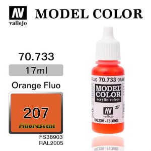 17 ml. (207) Orange Fluorescent Model Color Serisi Maket Boyası, Vallejo 70733