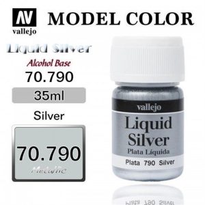 35 ml. (211) Gümüş (Alcohol Based) Metal Pigmentli Alkol Bazlı Maket Boyası, Vallejo 70790