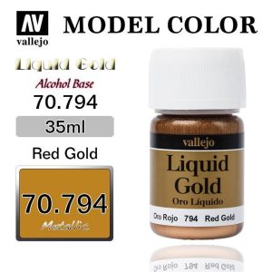 35 ml. (215) Red Altın (Alcohol Based) Metal Pigmentli Alkol Bazlı Maket Boyası, Vallejo 70794