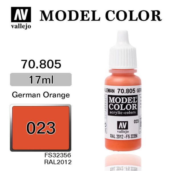 17 ml. (23) German Orange-Matt Model Color Serisi Maket Boyası, Vallejo 70805