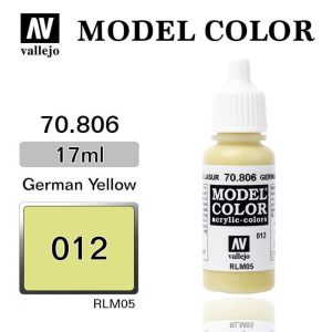 17 ml. (12) German Yellow-Matt Model Color Serisi Maket Boyası, Vallejo 70806