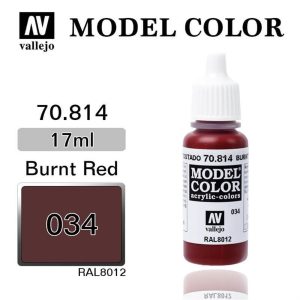 17 ml. (34) Burnt Red-Matt Model Color Serisi Maket Boyası, Vallejo 70814