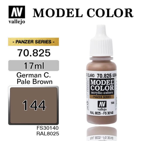 17 ml. (144) German Cam. Pale Brown-Matt Model Color Serisi Maket Boyası, Vallejo 70825