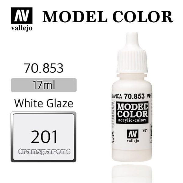 17 ml. (201) White Glaze-Glaze Model Color Serisi Maket Boyası, Vallejo 70853