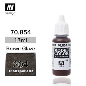 17 ml. (204) Brown Glaze-Glaze Model Color Serisi Maket Boyası, Vallejo 70854