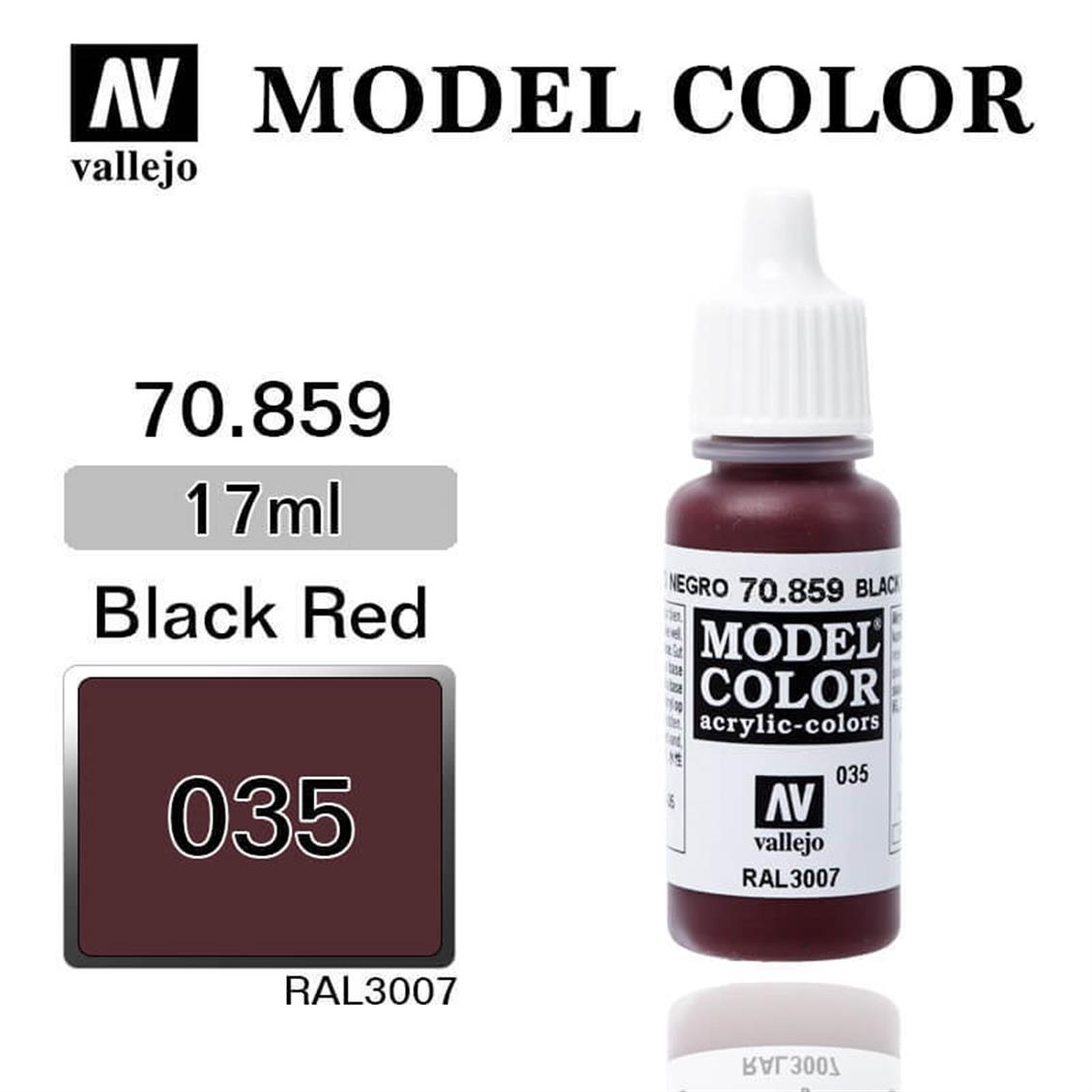 17 ml. (35) Black Red-Matt Model Color Serisi Maket Boyası, Vallejo 70859