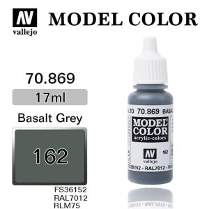 17 ml. (162) Basalt Grey-Matt Model Color Serisi Maket Boyası, Vallejo 70869