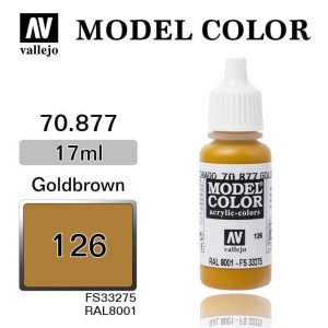 17 ml. (126) Altın Brown-Matt Model Color Serisi Maket Boyası, Vallejo 70877