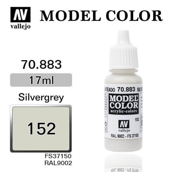 17 ml. (152) Gümüşgrey-Matt Model Color Serisi Maket Boyası, Vallejo 70883